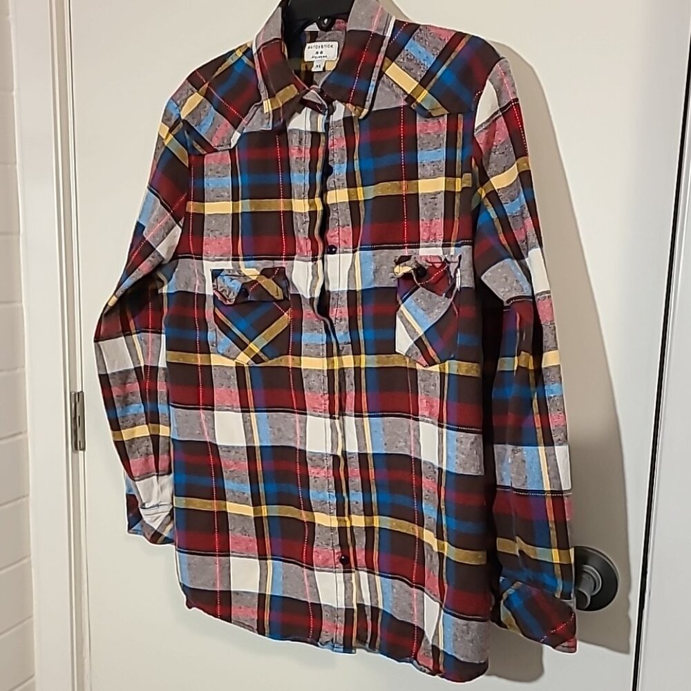 Matchstick Multi-color XL Plaid Shirt Ladies Pre-Owned Winter Camping Outdoors‎